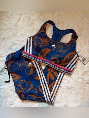 NWT Adidas x Farm Rio Medium-Support Bra & Matching 7/8 Tights